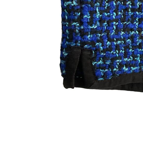 J. Crew Indigo Tweed Postage Stamp Mini Skirt BlueBlack Wool Boucle sz 0 - Picture 7 of 11